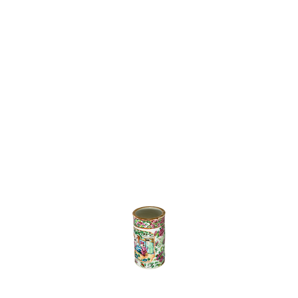 Canton Famille Rose Brush Pot