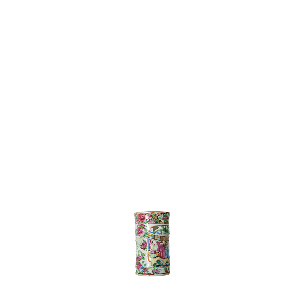Canton Famille Rose Brush Pot