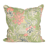 Pink and Green Chinoiserie Pillow