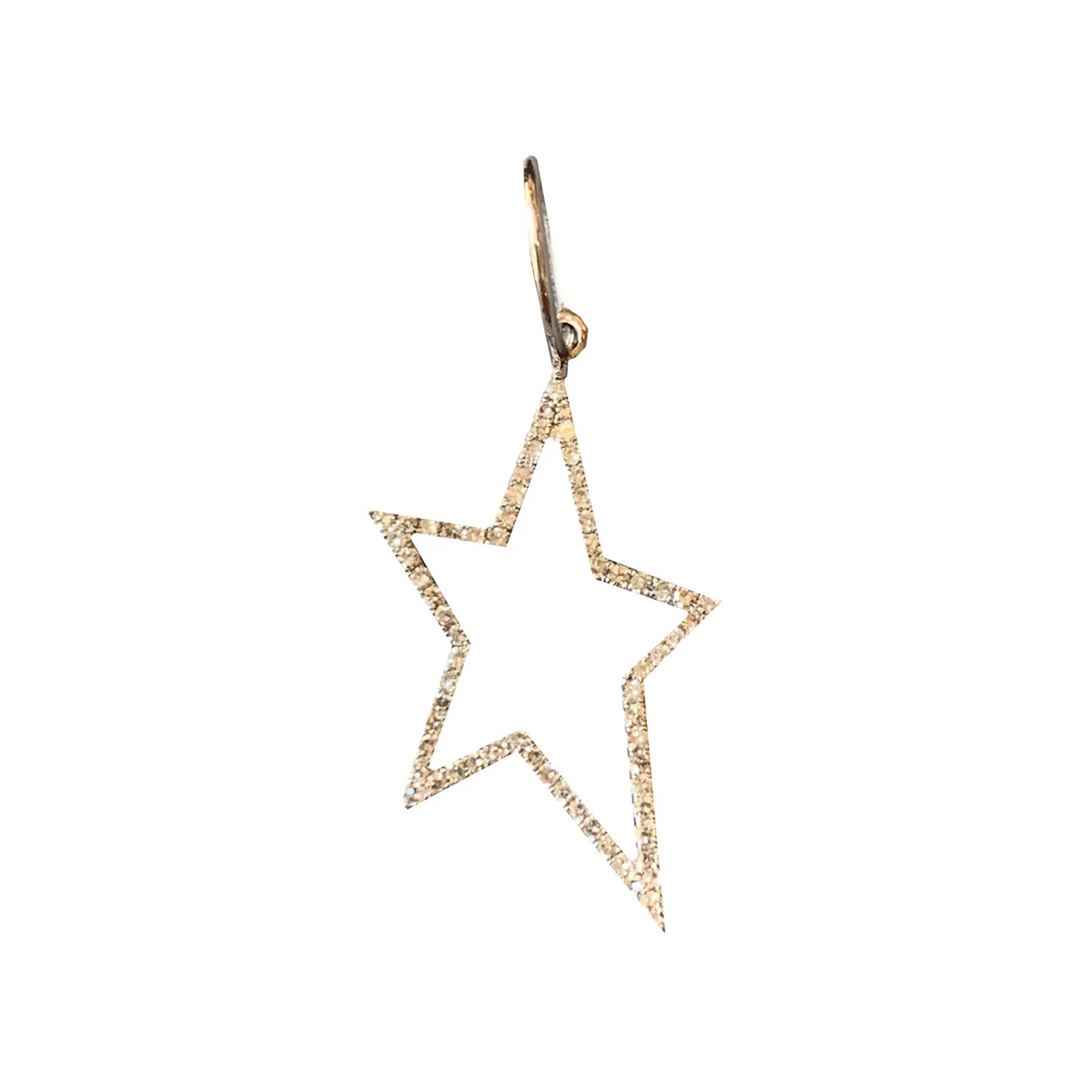 Gold star-shaped charm on a white background
