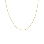 A delicate yellow gold chain necklace shown against a plain white background.