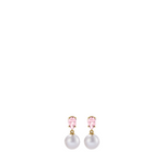 Pink Sapphire Pearl Drop Earrings