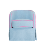 Bubblegum Blue and Bright Pink Swivel Chair