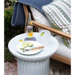 Fluted Table, Blue Gray