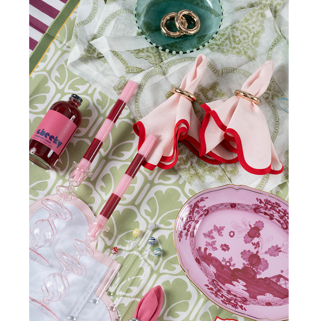 Pink Swirl Glass Candlestick