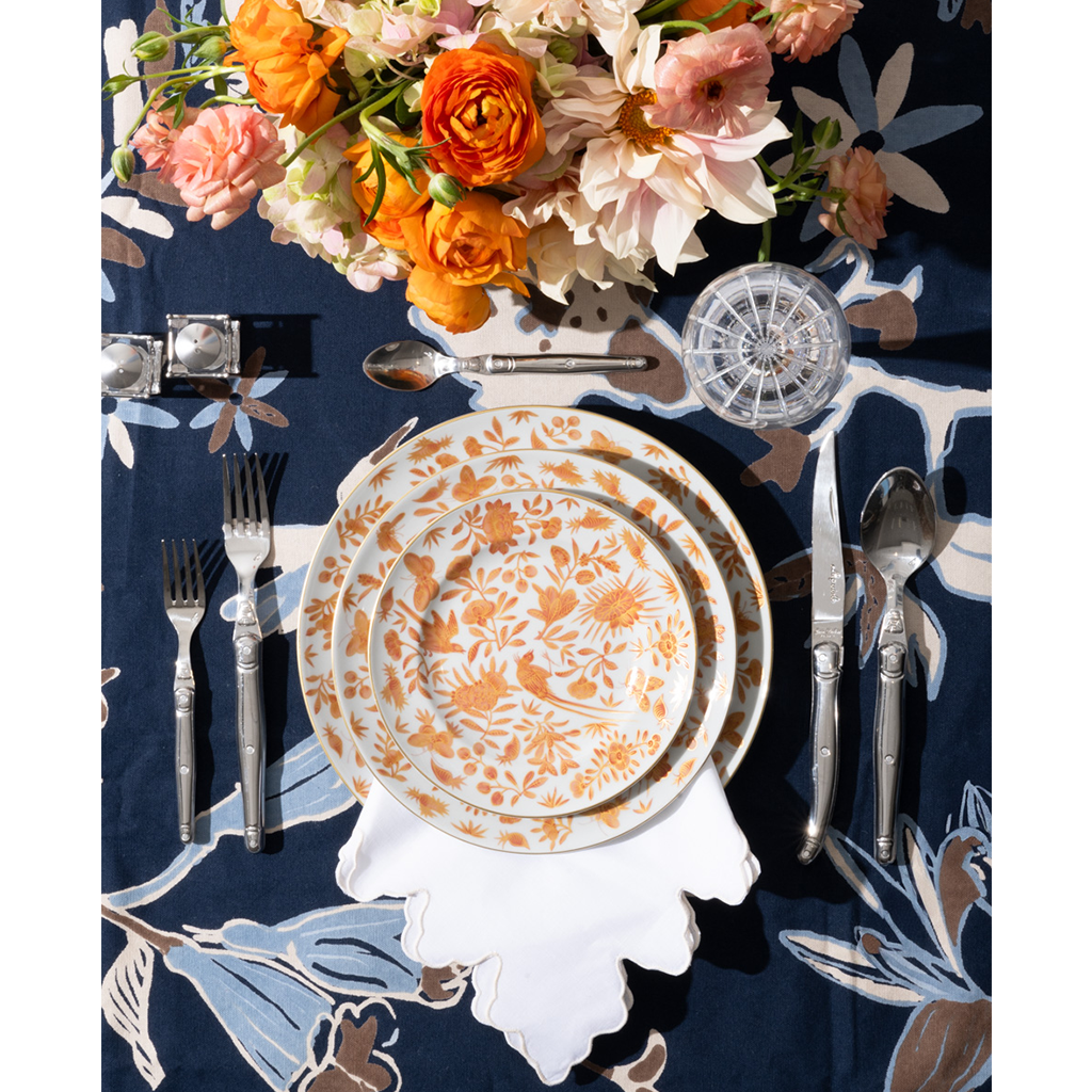 Notched Linen Napkin, Cream