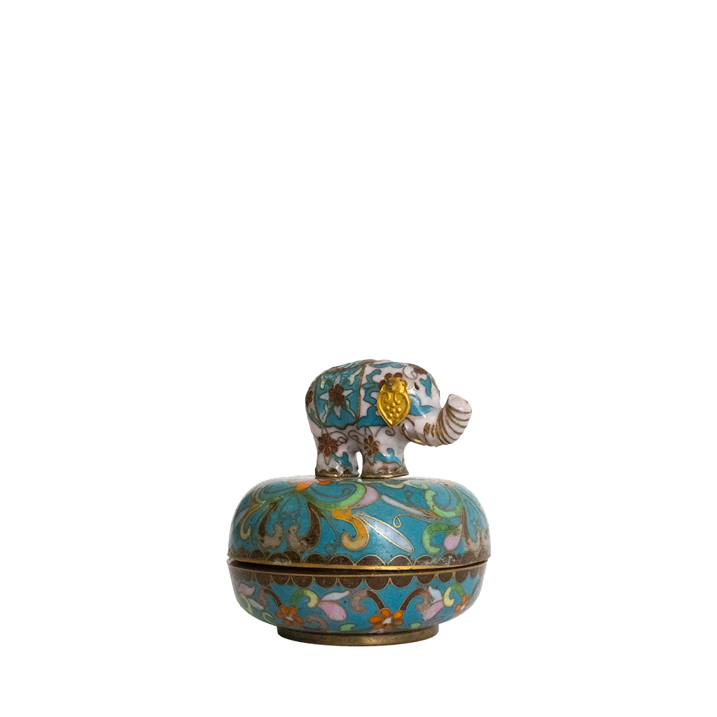 Cloisonne Elephant Music Trinket Box side view