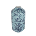 turquoise and dark blue floral vase