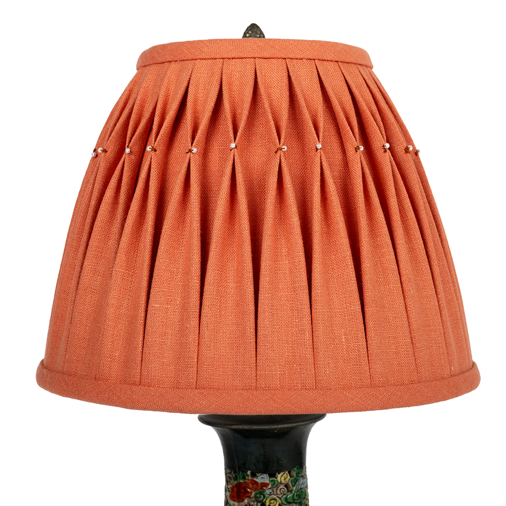 Famille Noire Lamp with Custom Coral Shade