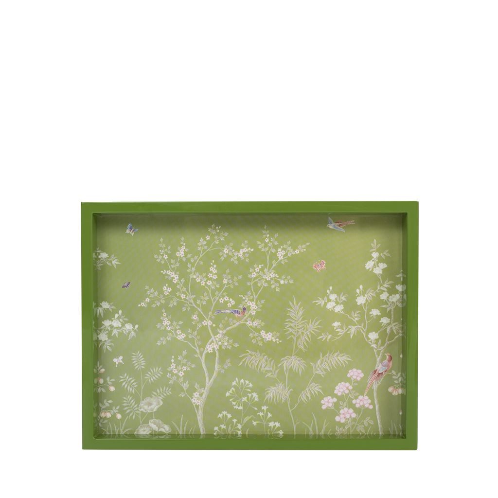 Green Chinoiserie Tray, Small