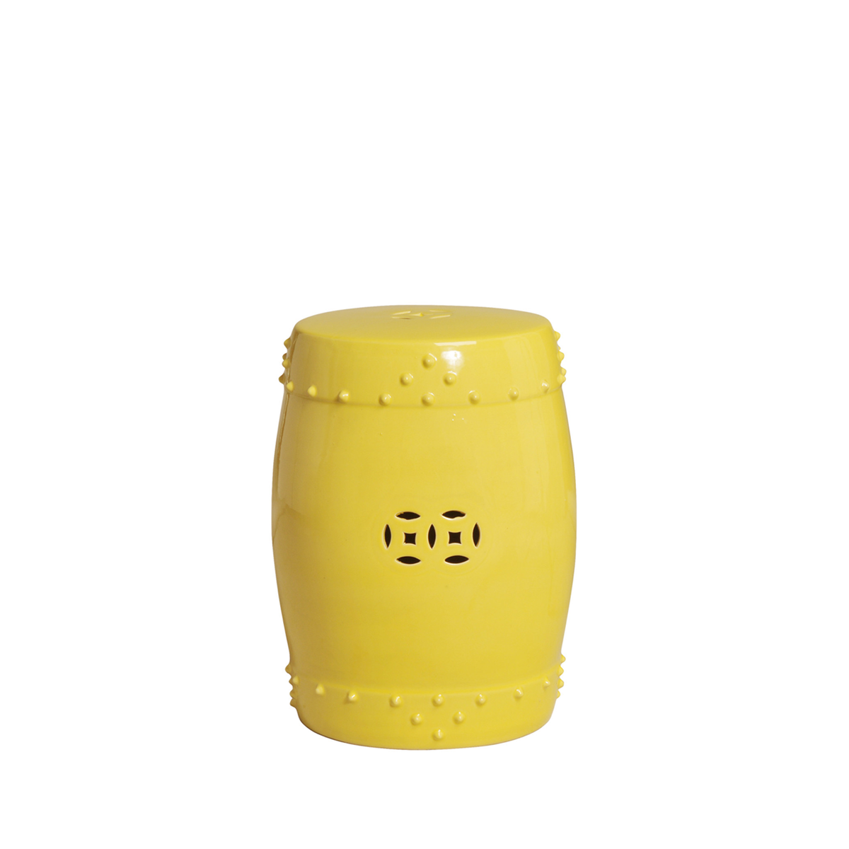 yellow garden stool