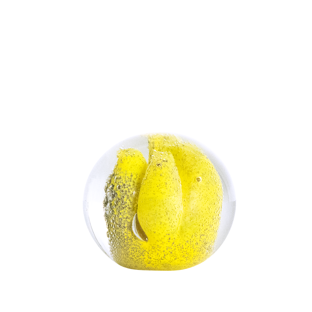 Bright Yellow Paperweight arial view