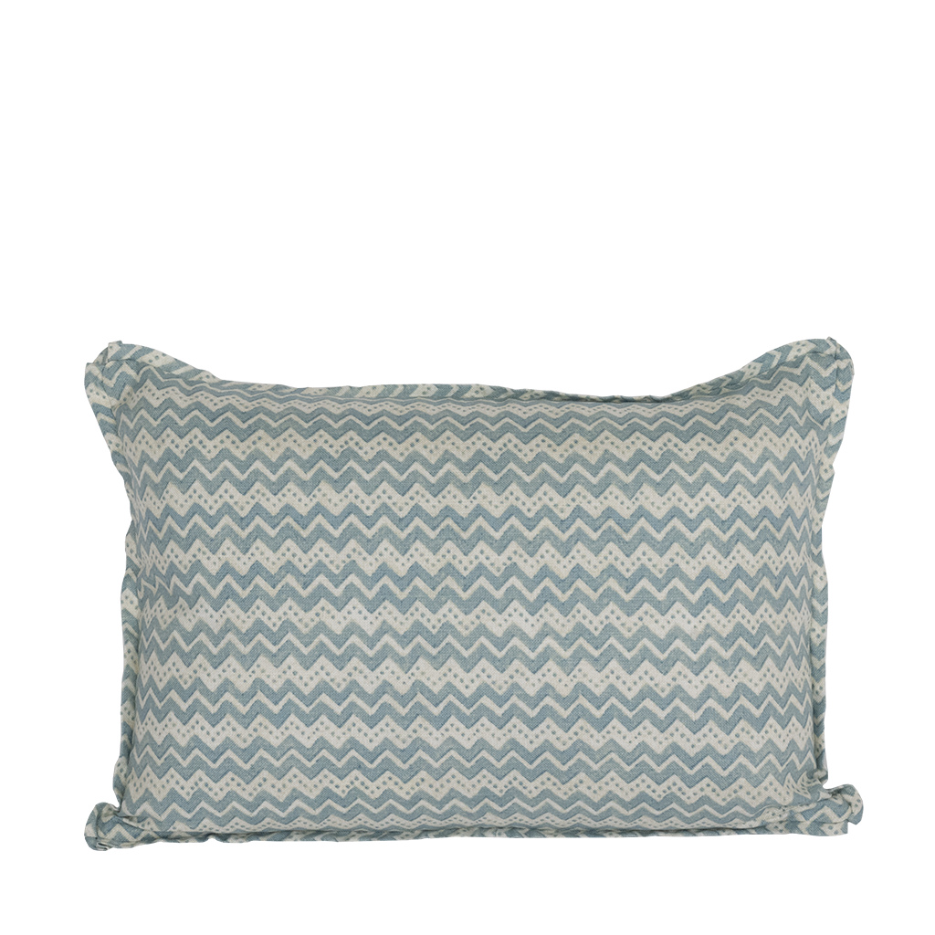 Zig Zag Azure Lumbar Pillow