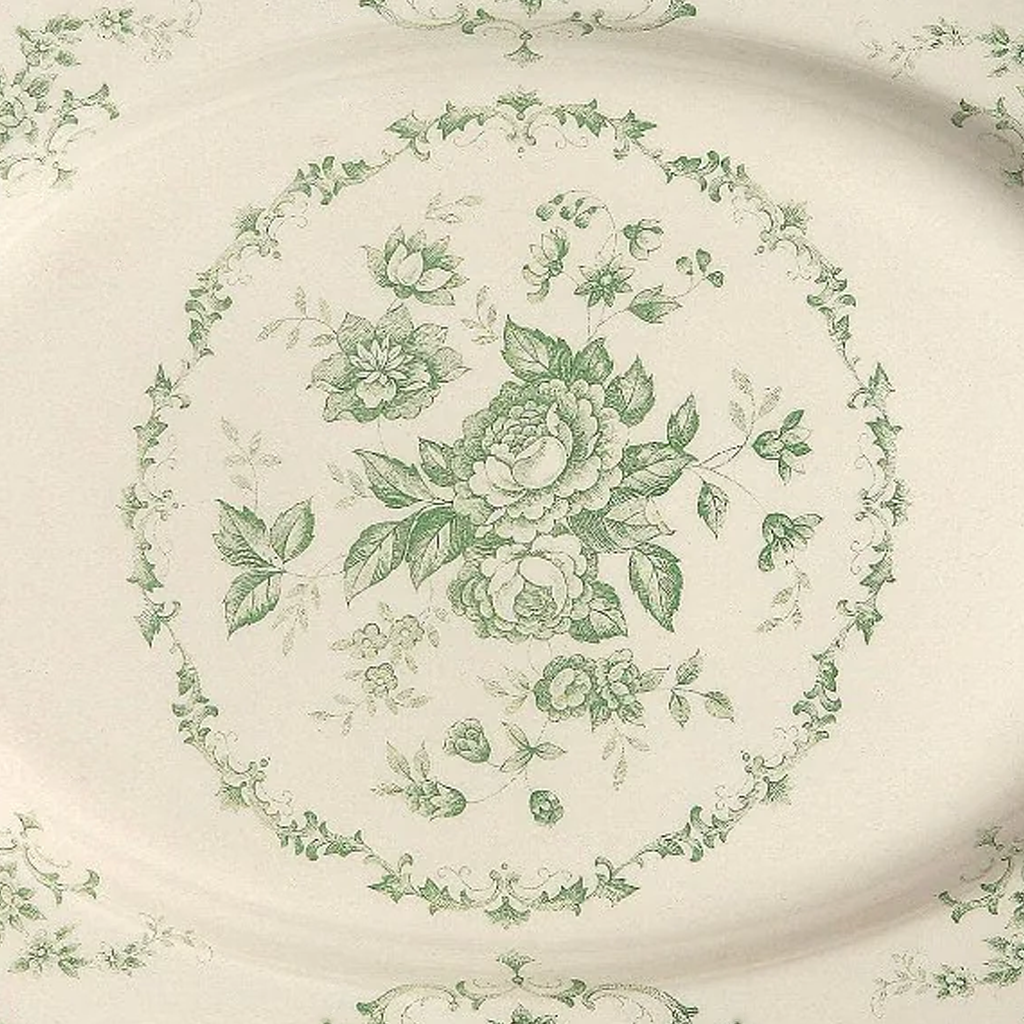 Sage Floral Oval Platter