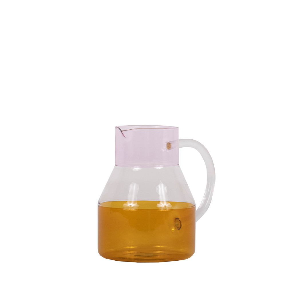 pink and amber low jug