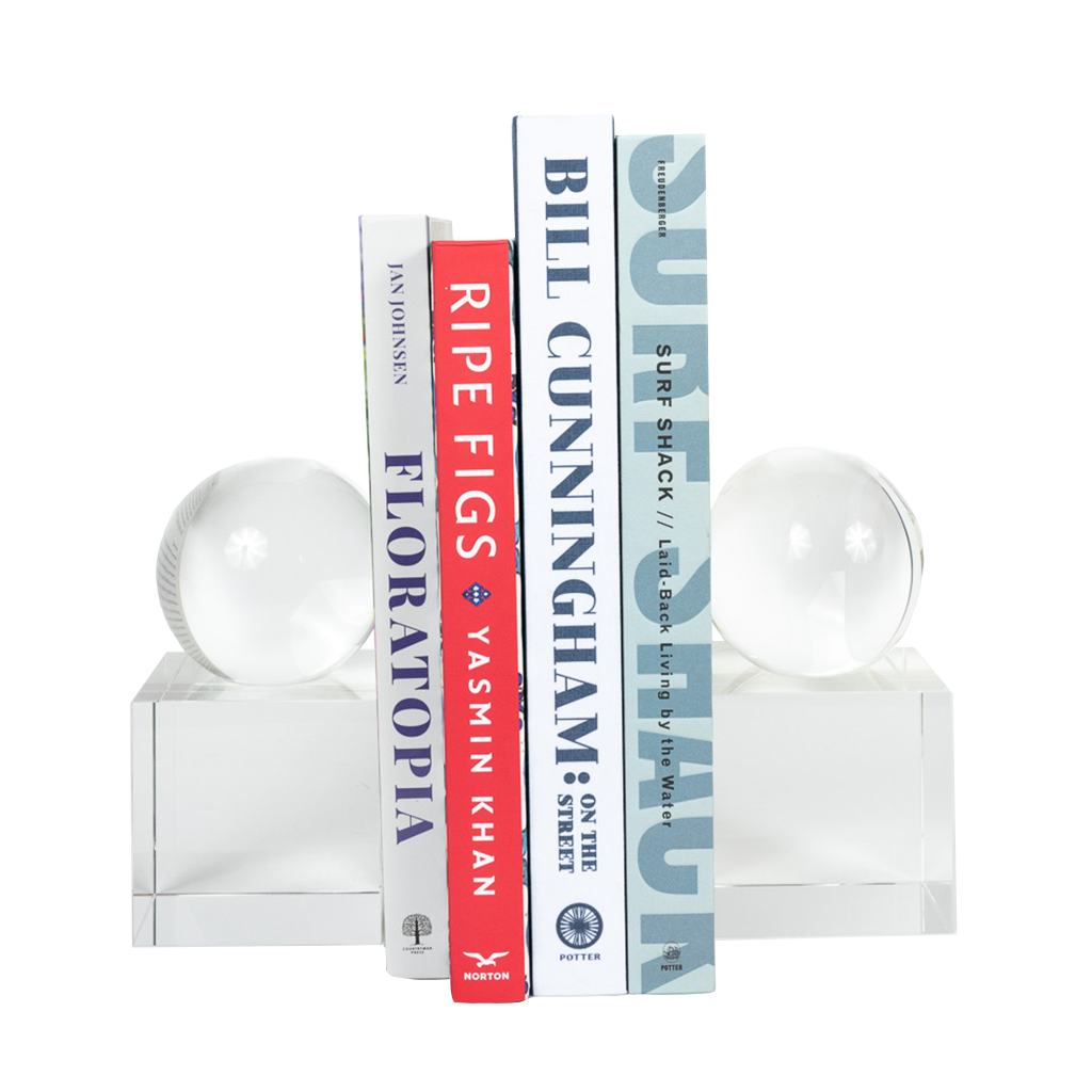 Crystal Sphere Bookends Blue Print