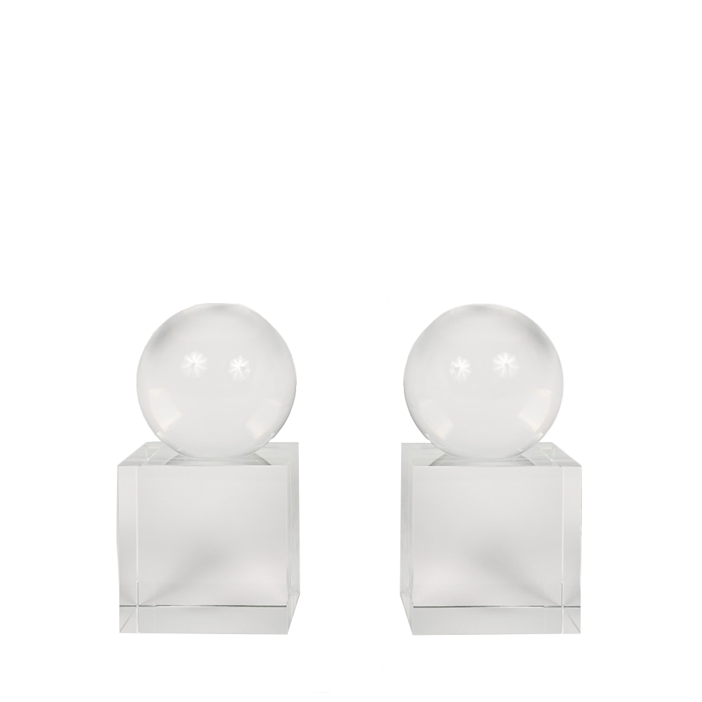 Crystal Sphere Bookends Blue Print