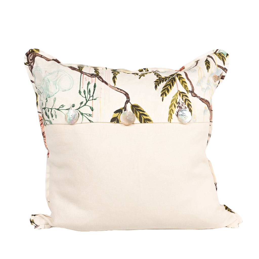 Pink Dragon & Heron Pillow