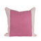 back of pink colorblock pillow 