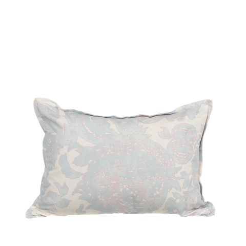 Antique Floral Periwinkle Lumbar Pillow