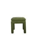 green upholstered bench