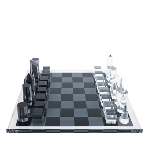 Acrylic black and white chess set