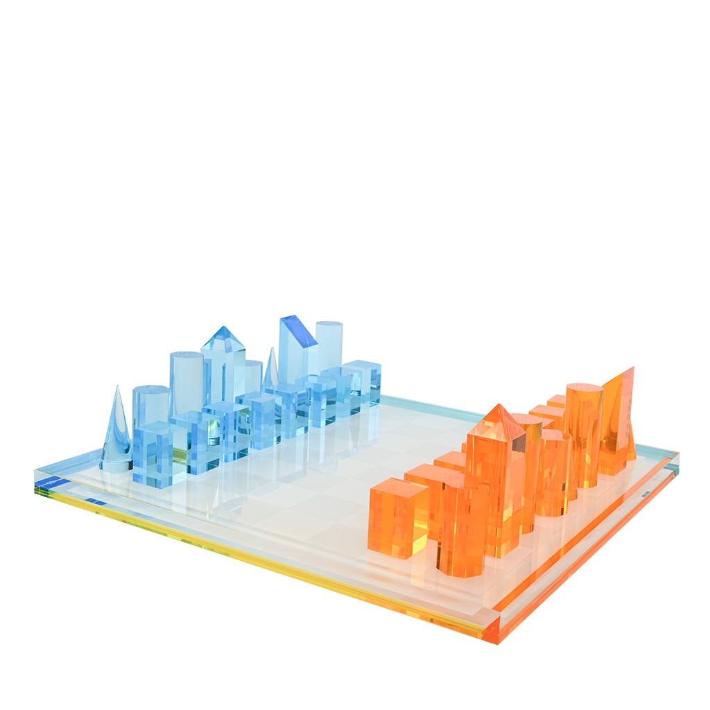 Acrylic Chess Set, Multi-Colored