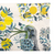 tablecloth with blue green and yellow floral butterfly pattern