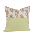 back of cream pillow with floral pattern