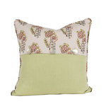 back of cream pillow with floral pattern