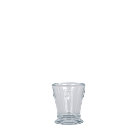 Clear Shot glass with Bumble Bees detailed on the sides