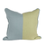 green and blue color block pillow