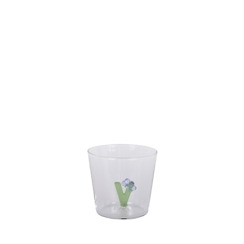 example image of tumbler with a V and flower