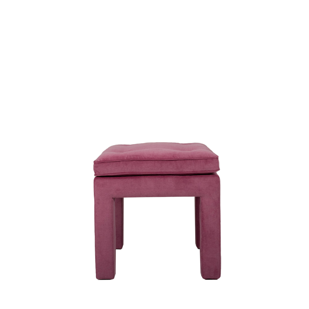 pink upholstered bench