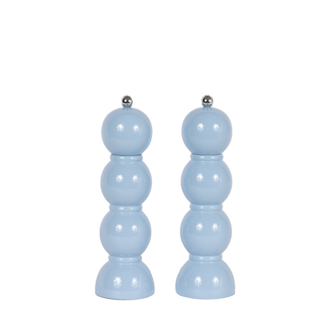 periwinkle lacquer salt and pepper mills
