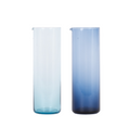 light blue and dark blue glass bloom pitcher