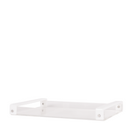 lucite tray with white handles