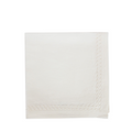 white folded napkin with pearl detail on border