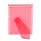 Image of back of pink lucite frame