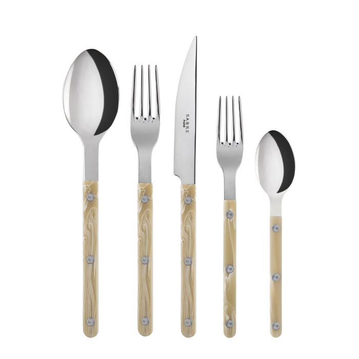 Bistro Flatware 5 piece set in Horn