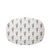 oval shaped tray with illustrations of bunny shaped topiaries