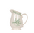 white ceramic pitcher with green floral motif