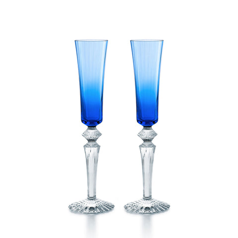 Baccarat Mille Nuits - Flutissimo, Blue , Set of Two
