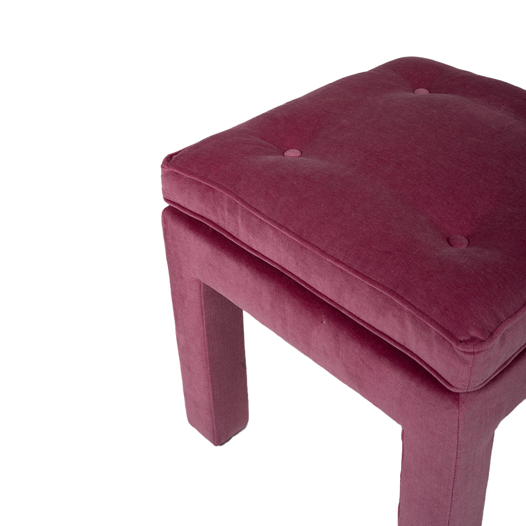 pink upholstered bench