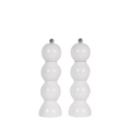 white lacquer salt and pepper mills