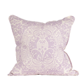 lavender and white scroll inspired decorative pillow 