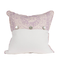 back of lavender and white scroll inspired decorative pillow