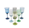 Set of 6 wine glasses in various shapes and colors