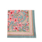 block print napkin with blue, pink, red, and green floral