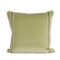 green pillow with darker green accent stripe border on sides